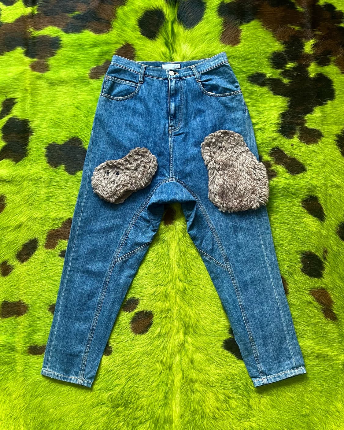 Ne-net Archive Owl Fur Trim Denim Pants 상품이미지3