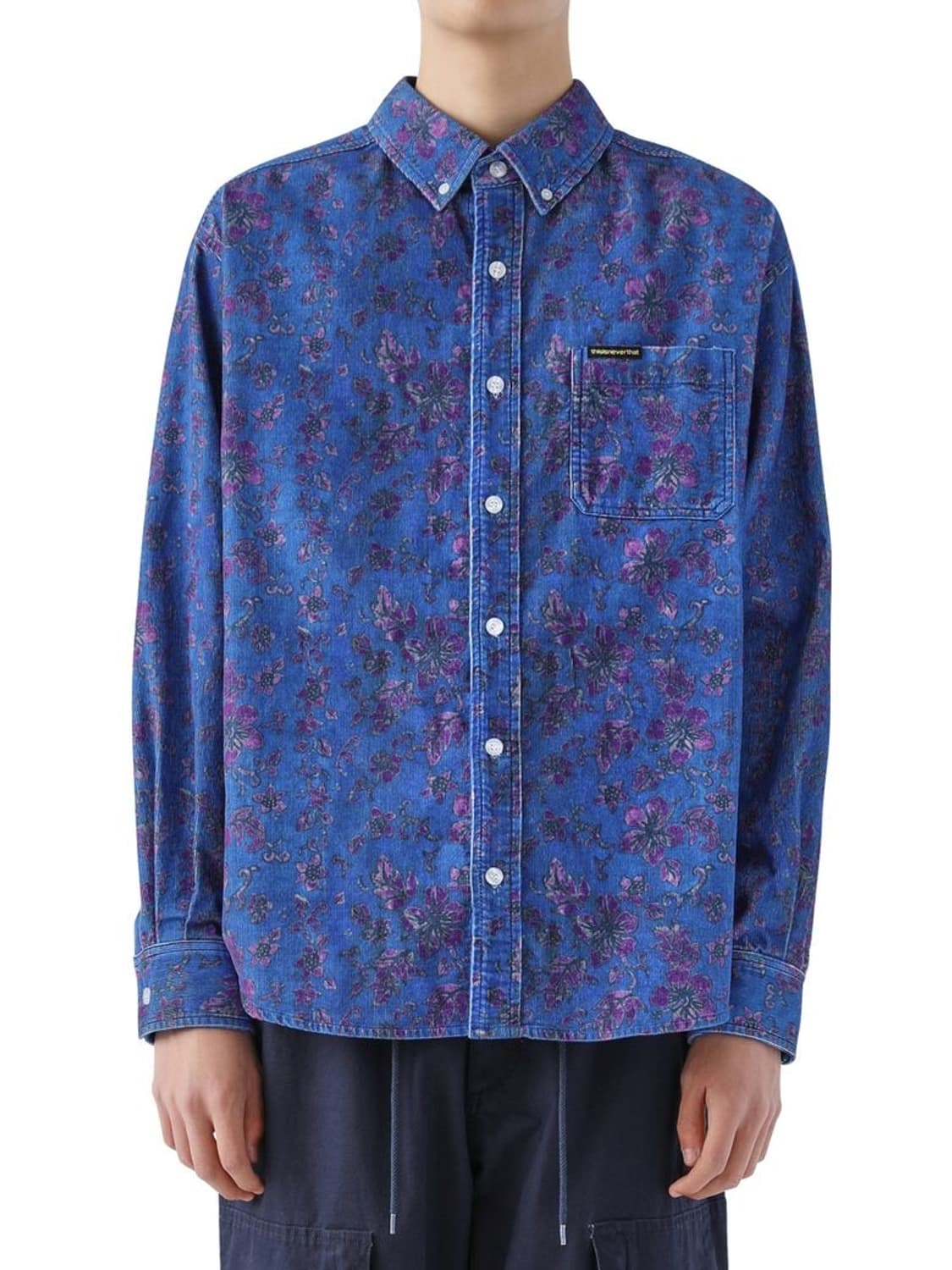 20FW 디스이즈네버댓 Floral Corduroy Shirt Blue 상품이미지1