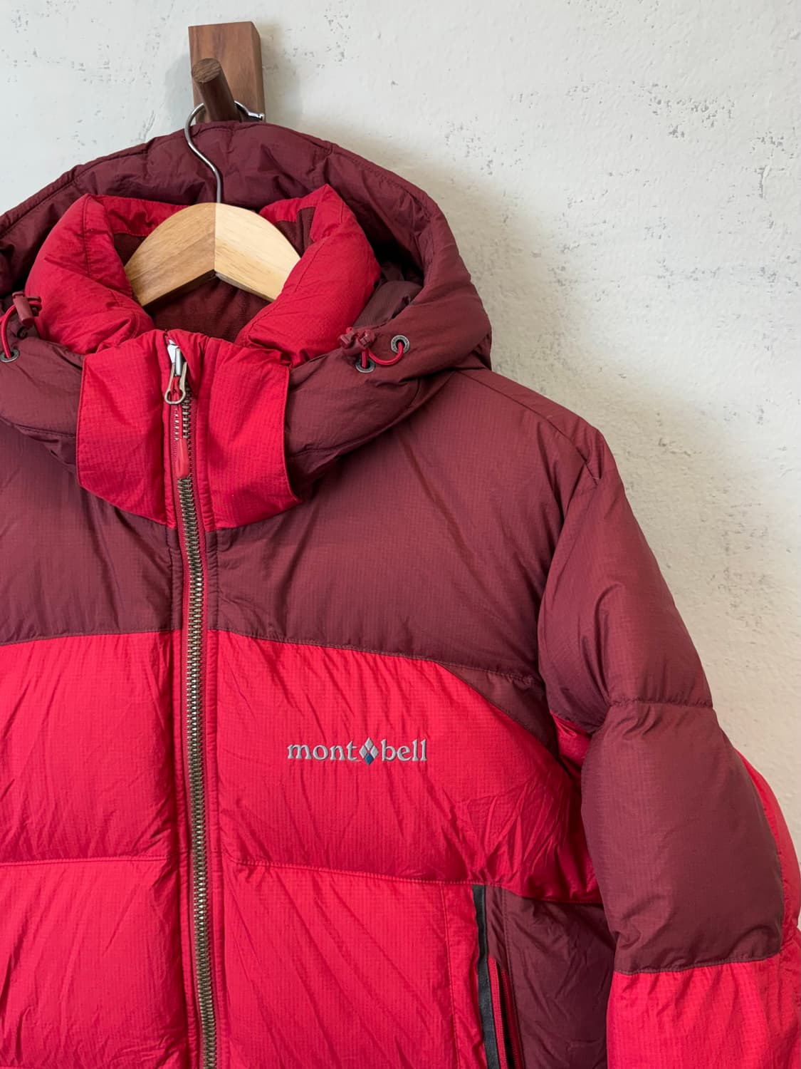 몽벨 헤비 구스다운 패딩 레드 상품이미지2