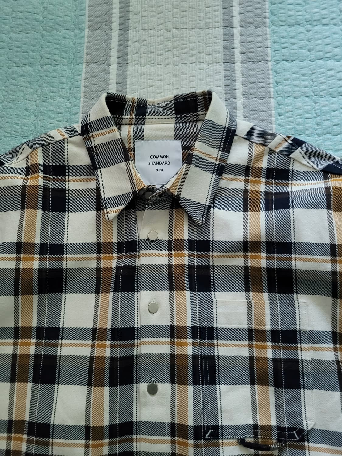 커먼 스탠다드CommonStandard 하드코튼 오버핏 체크남방 110 상품이미지2