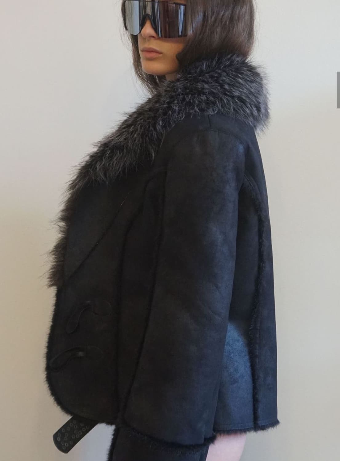 스컬프터 코트 퍼자켓 블랙 상품이미지3