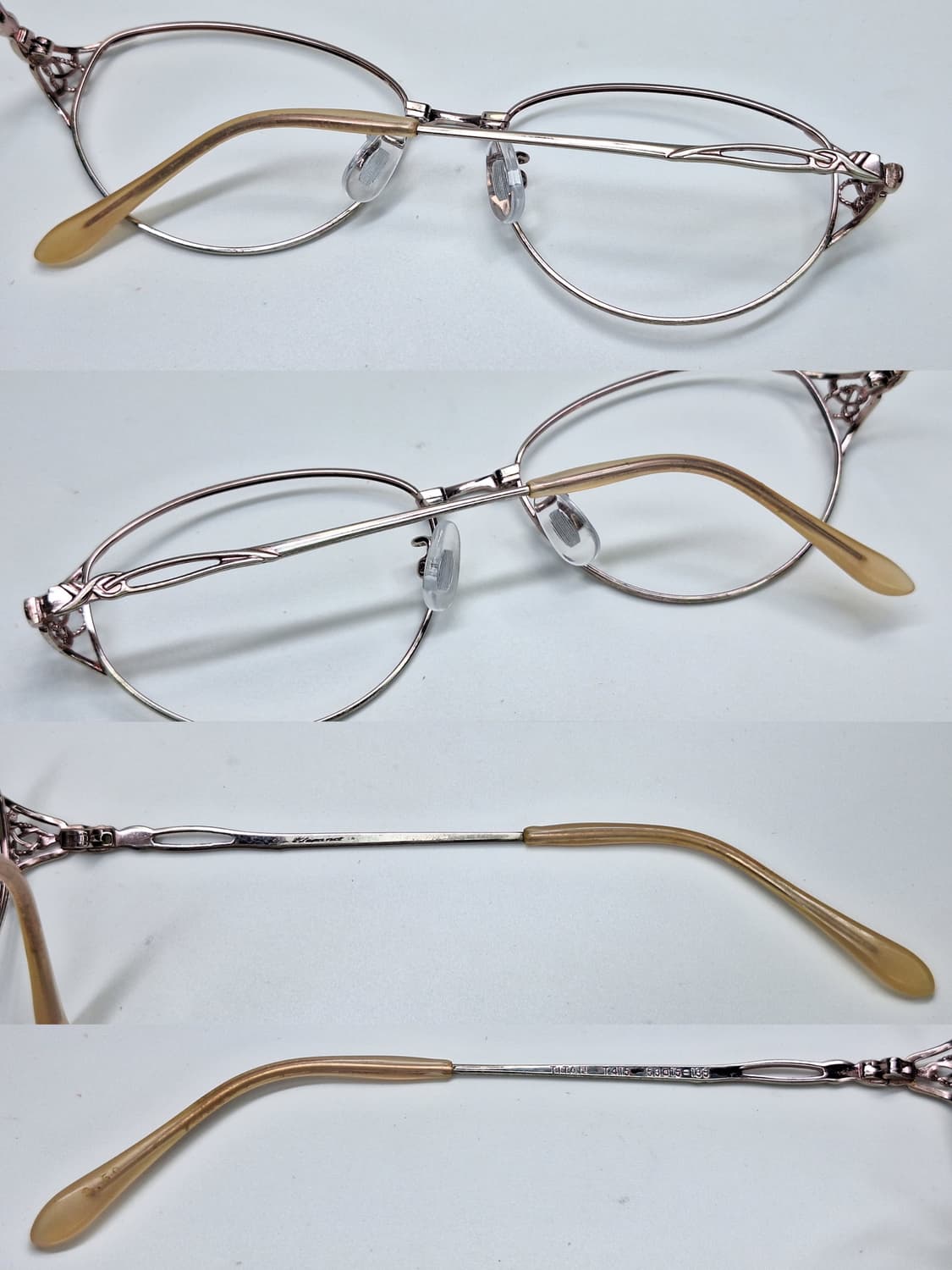00s 일본 빈티지/ T415 보석 힌지 장식 티타늄 안경테53mm/여성 상품이미지4