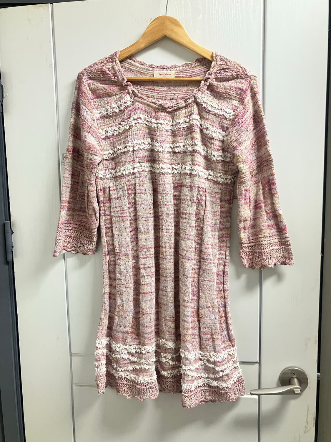 일본빈티지 Iyondeux 하구미모리걸 할메카지 라떼갸루 니트원피스 핑크 상품이미지1