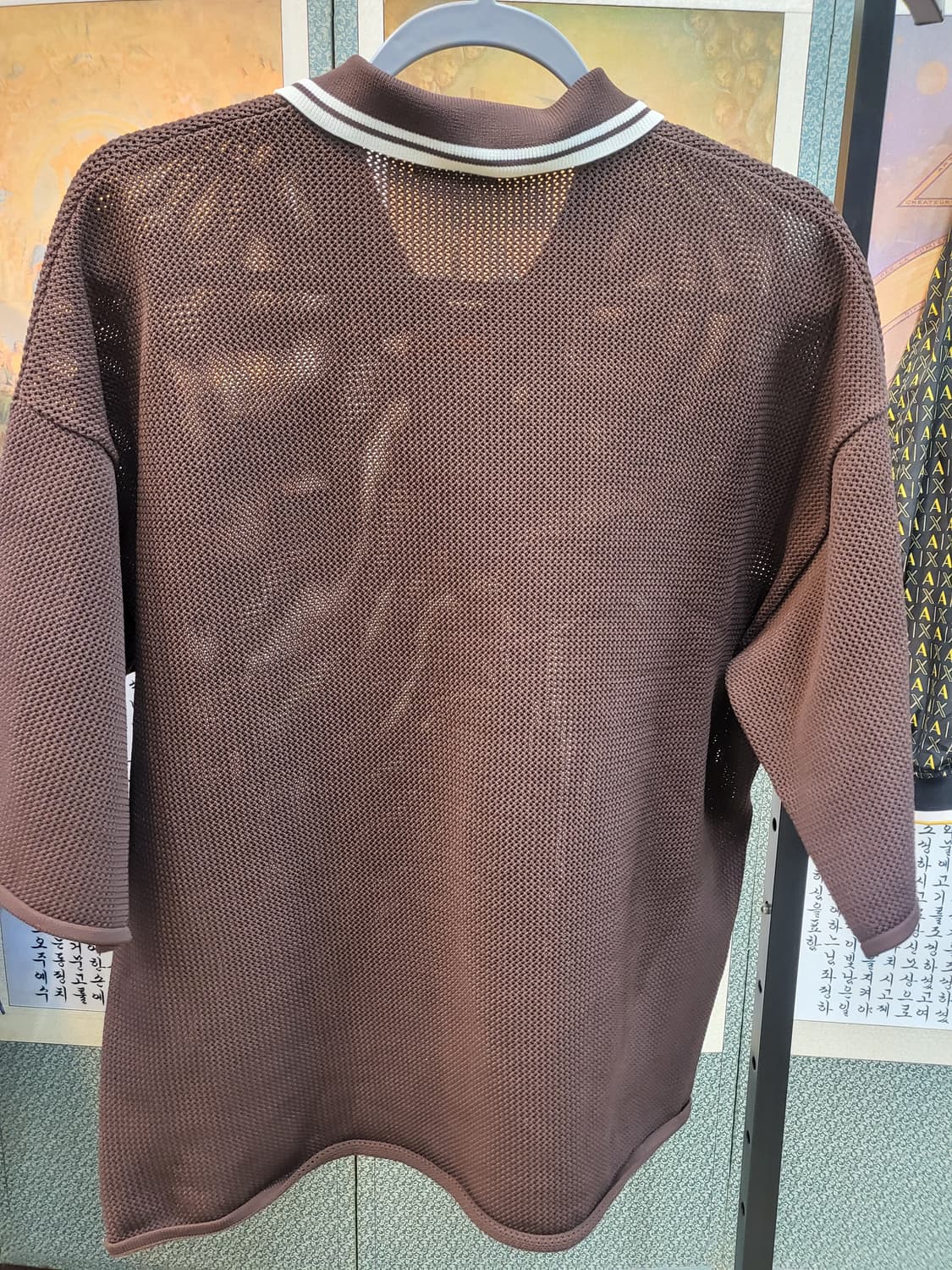 일본빈티지 니트카라반팔티셔츠 상품이미지4