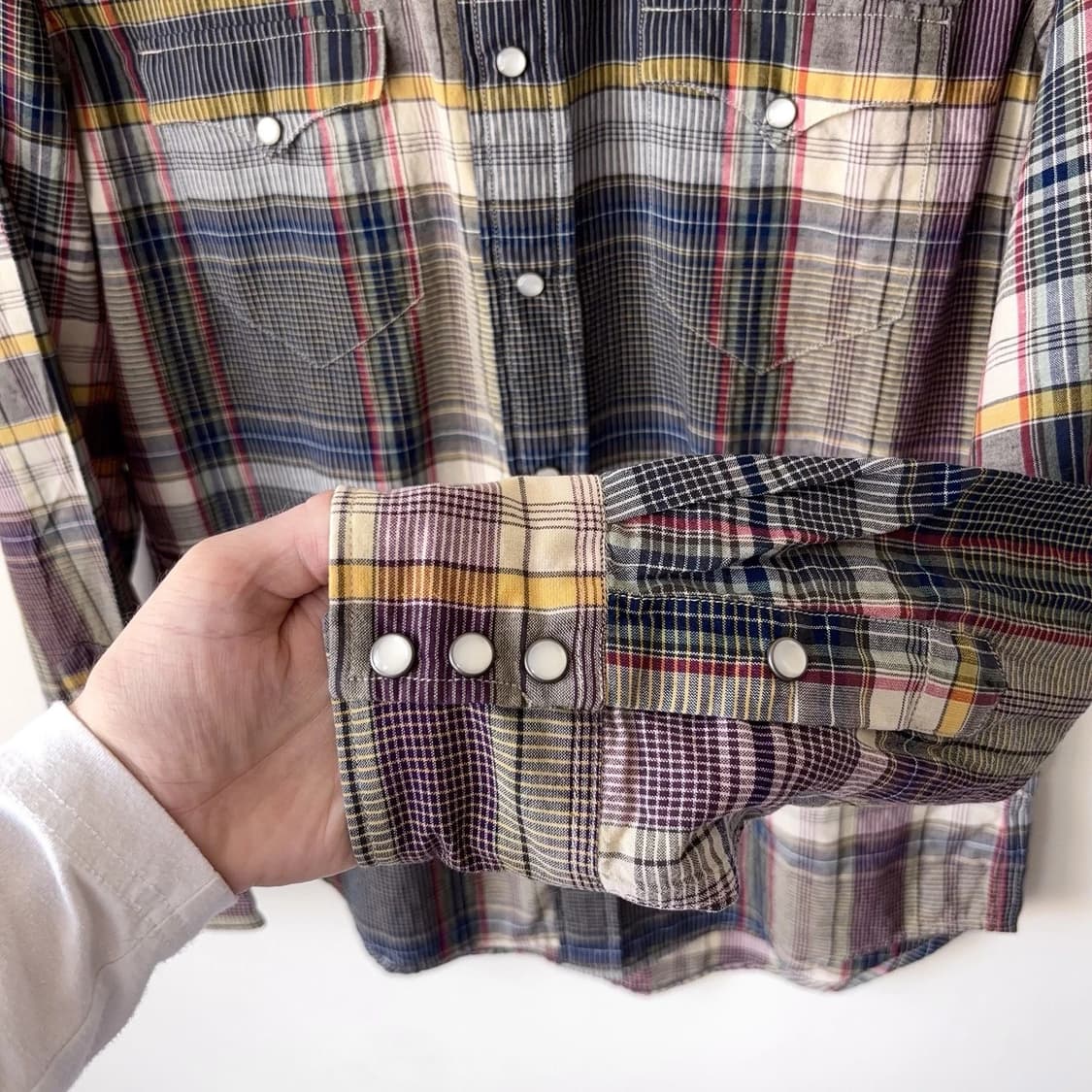 RRL 더블알엘 슬림 코튼 린넨 마드라스 웨스턴 셔츠 상품이미지5