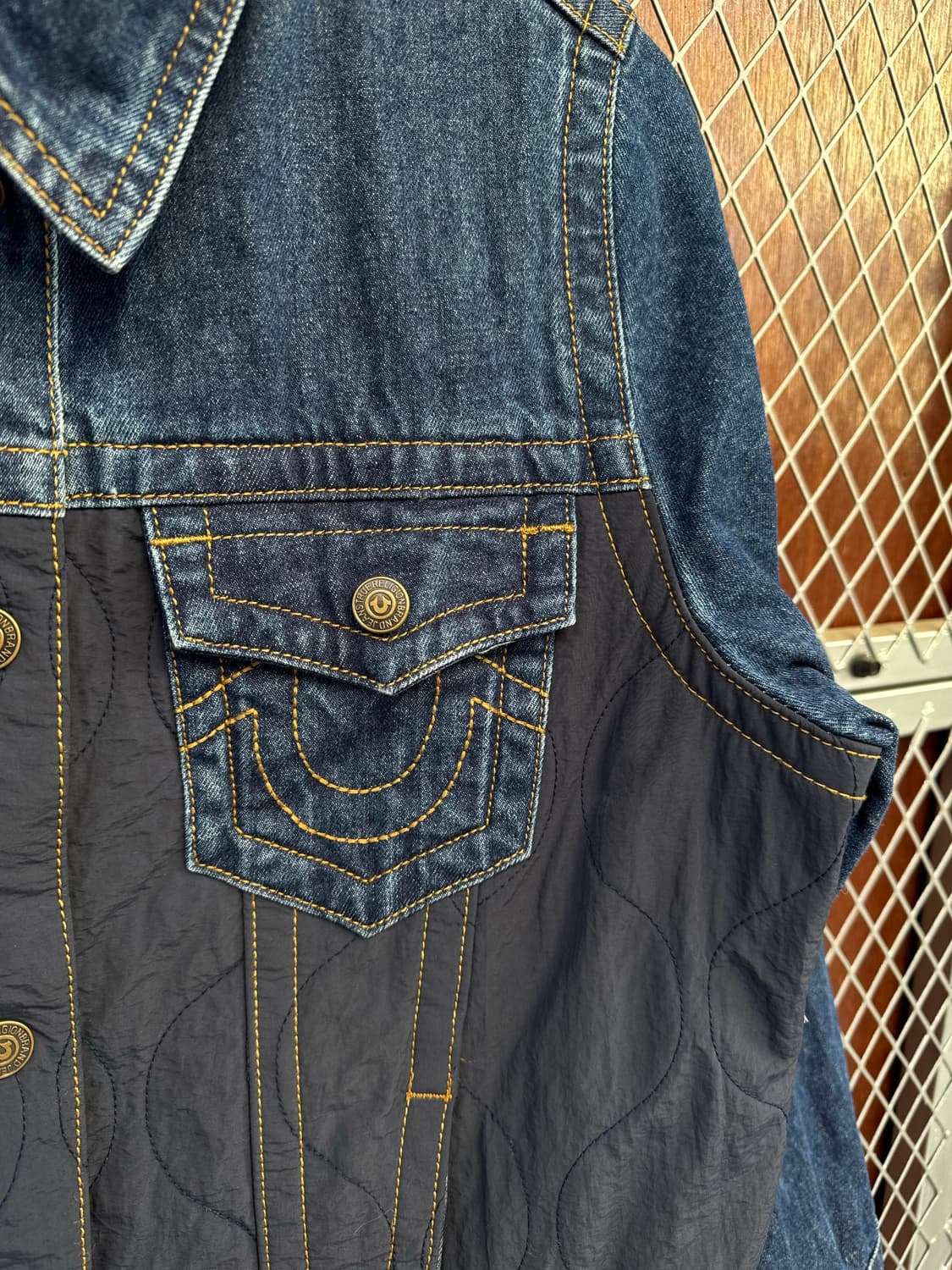 트루릴리전 데님 퀄팅 배색 청 자켓 M 상품이미지3