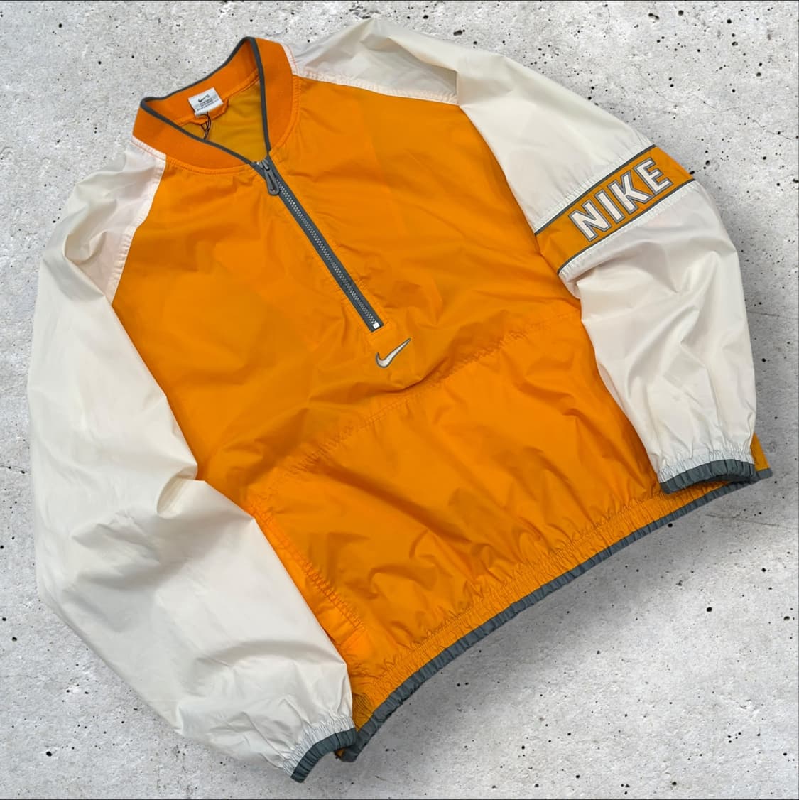 [2XL] 90s 나이키 오렌지/화이트 바람막이 하프집업 C919 상품이미지1
