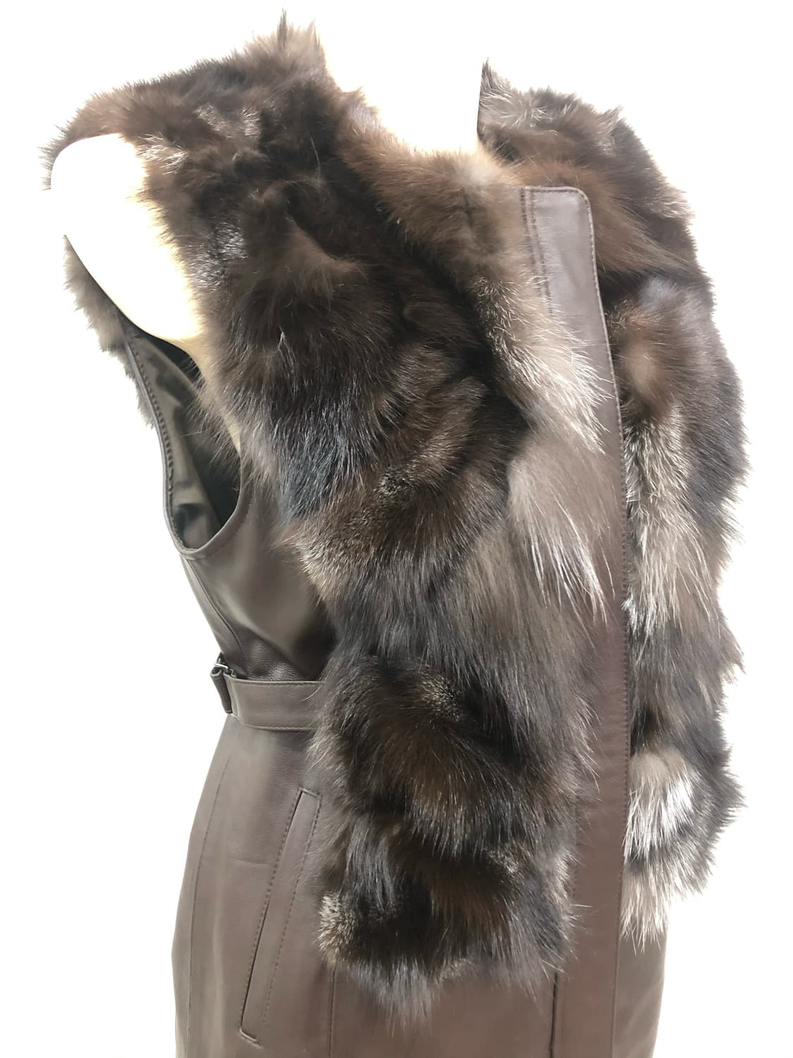 fox fur&lamb skin belted vest 상품이미지4