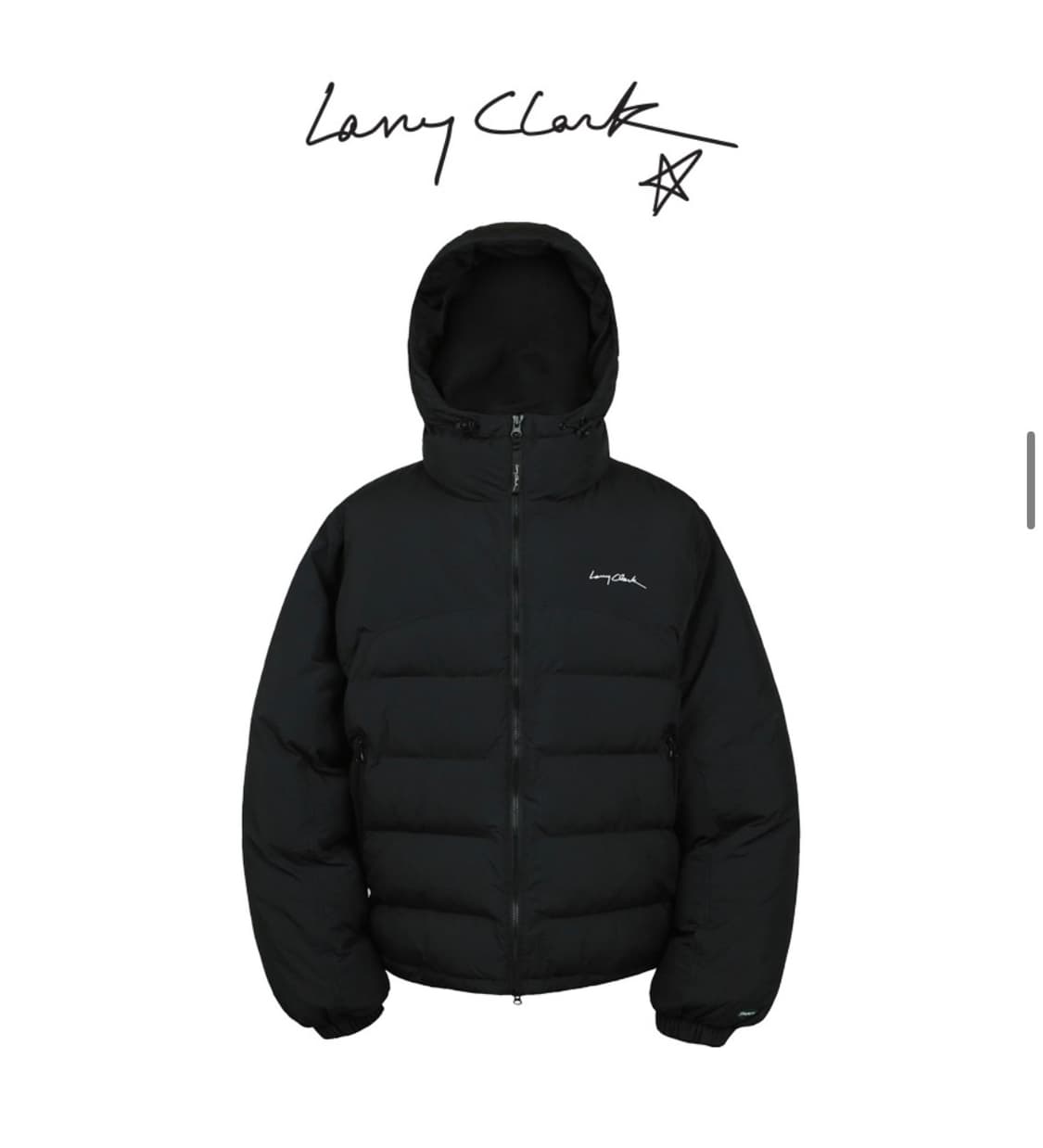 래리클락 패딩 L.C QUILTING HOODED ZIP UP BLACK 상품이미지1