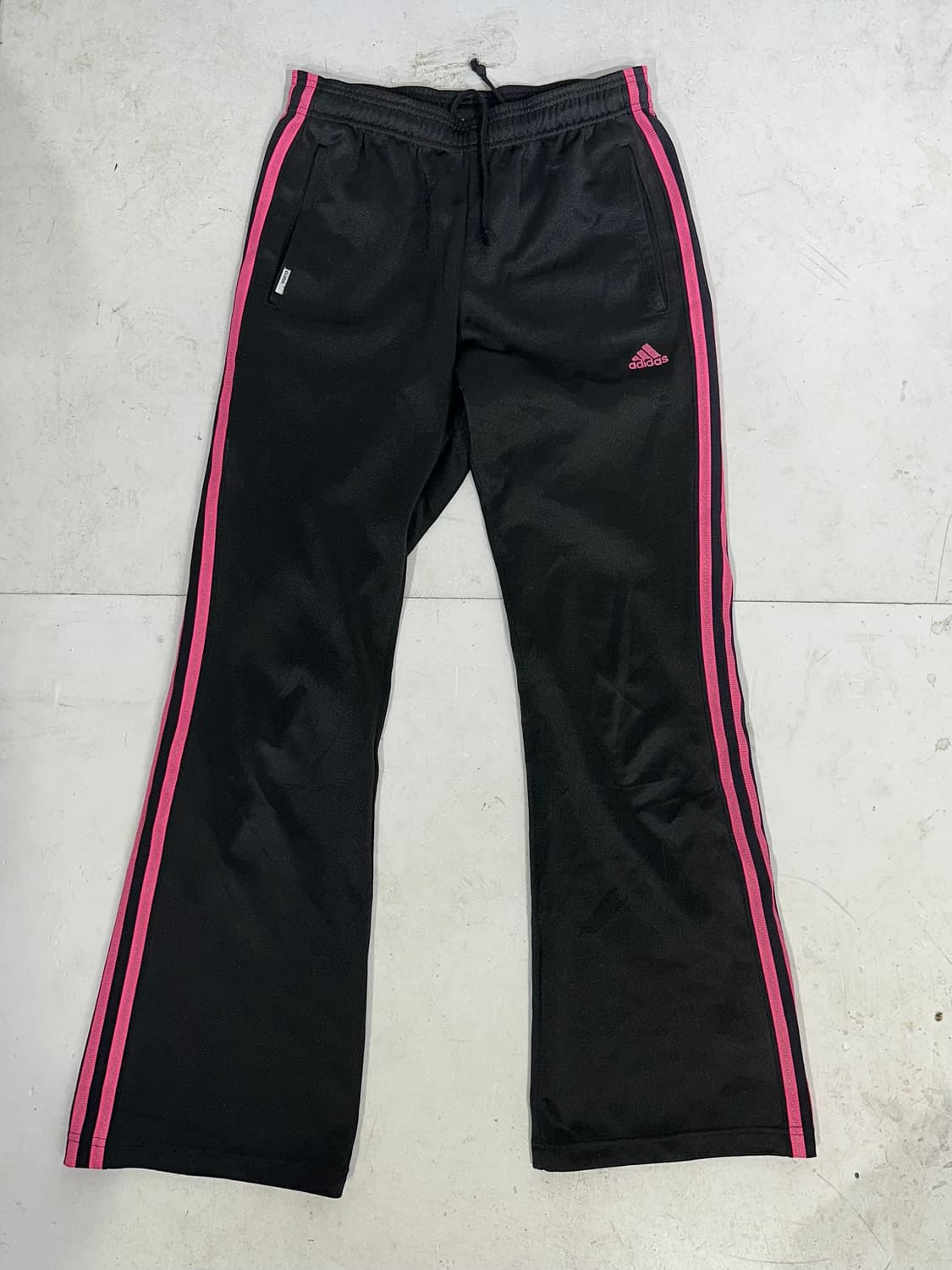 아디다스 블랙 핑크 삼선 와이드 부츠컷 추리닝 바지 트레이닝 팬츠  상품이미지4