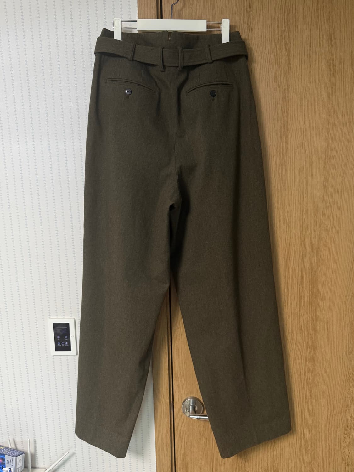 렉토 벨트 디테일 하이웨이스트 팬츠 카키 L  상품이미지7