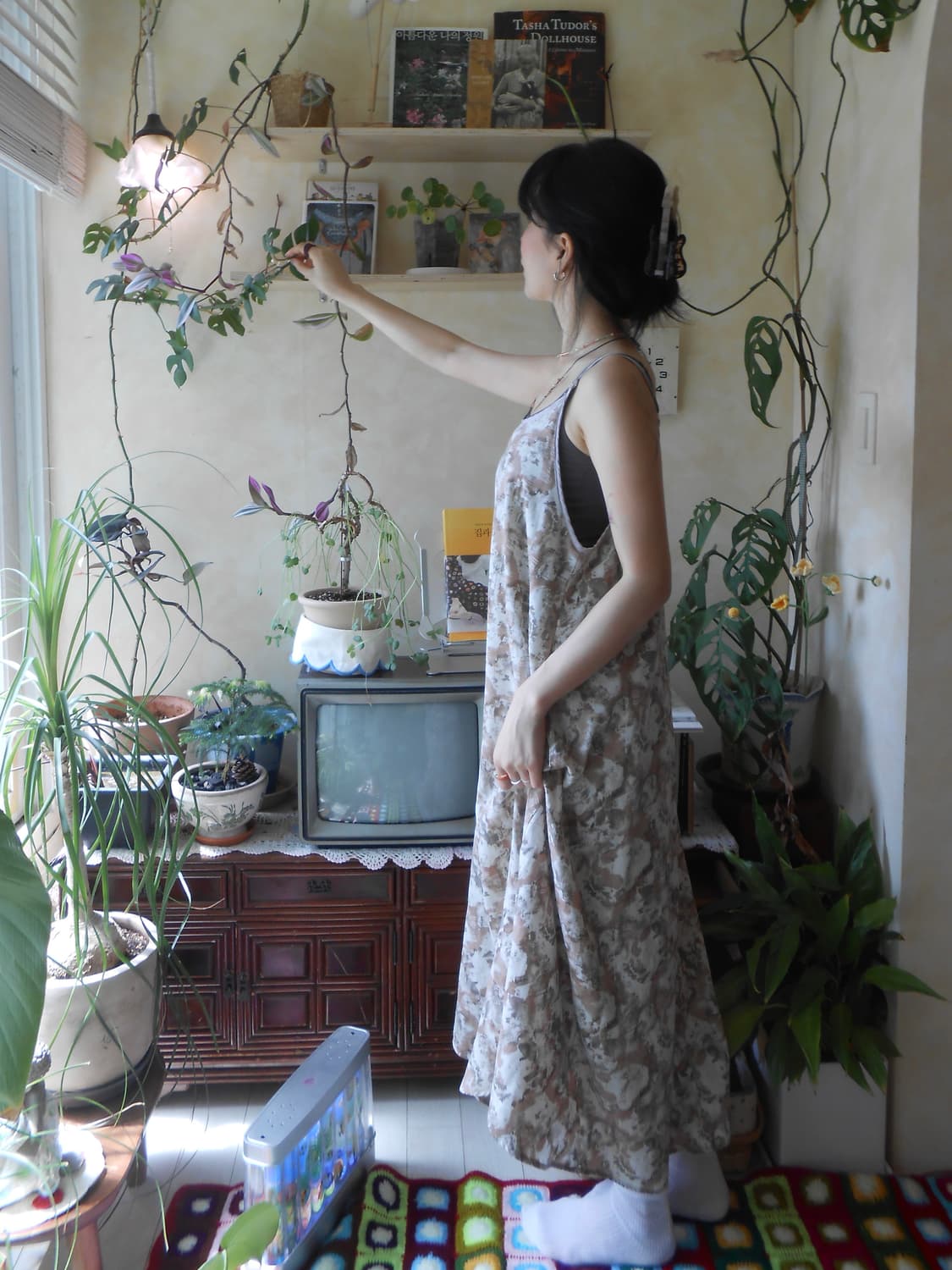 소프트 믹스 컬러 레이어드 슬립 원피스 상품이미지1