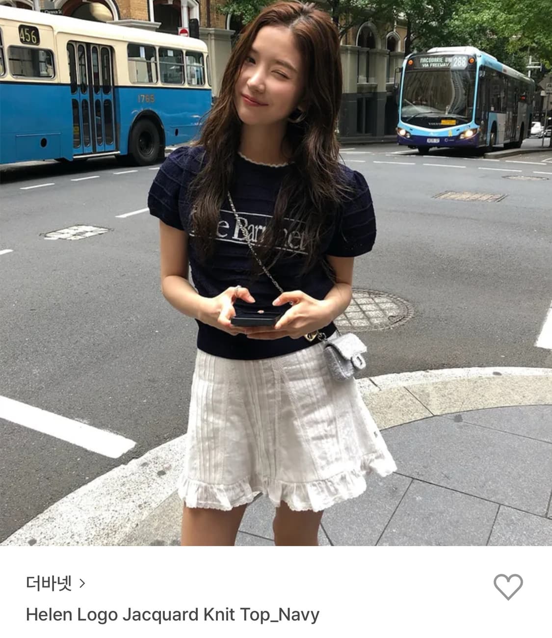 더바넷 헬렌 로고 자카드 니트 탑 상품이미지1