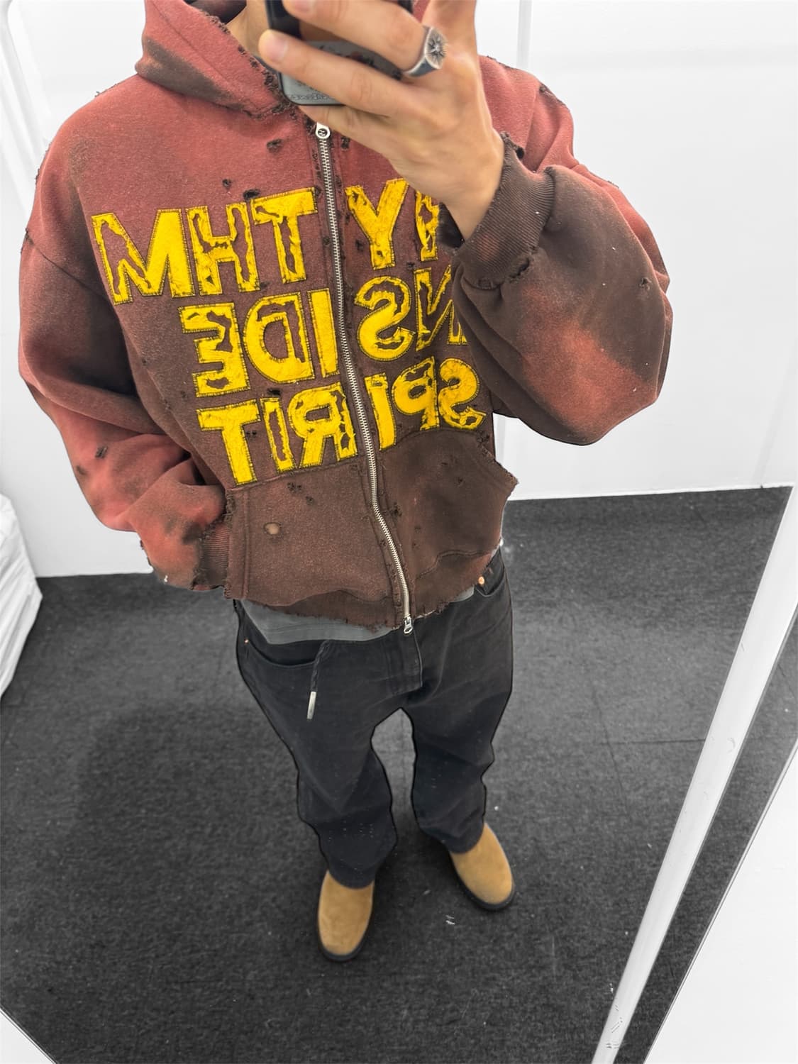 빈티지 크롭 후드집업(기모) 상품이미지9