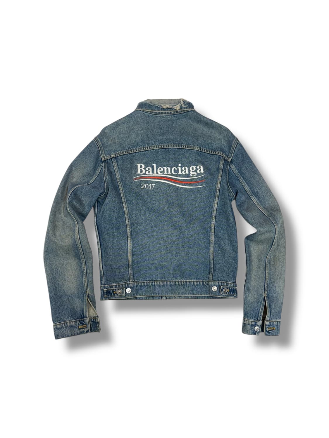 발렌시아가 2017 웨이브로고 데님 트러커 자켓 (M)  상품이미지1