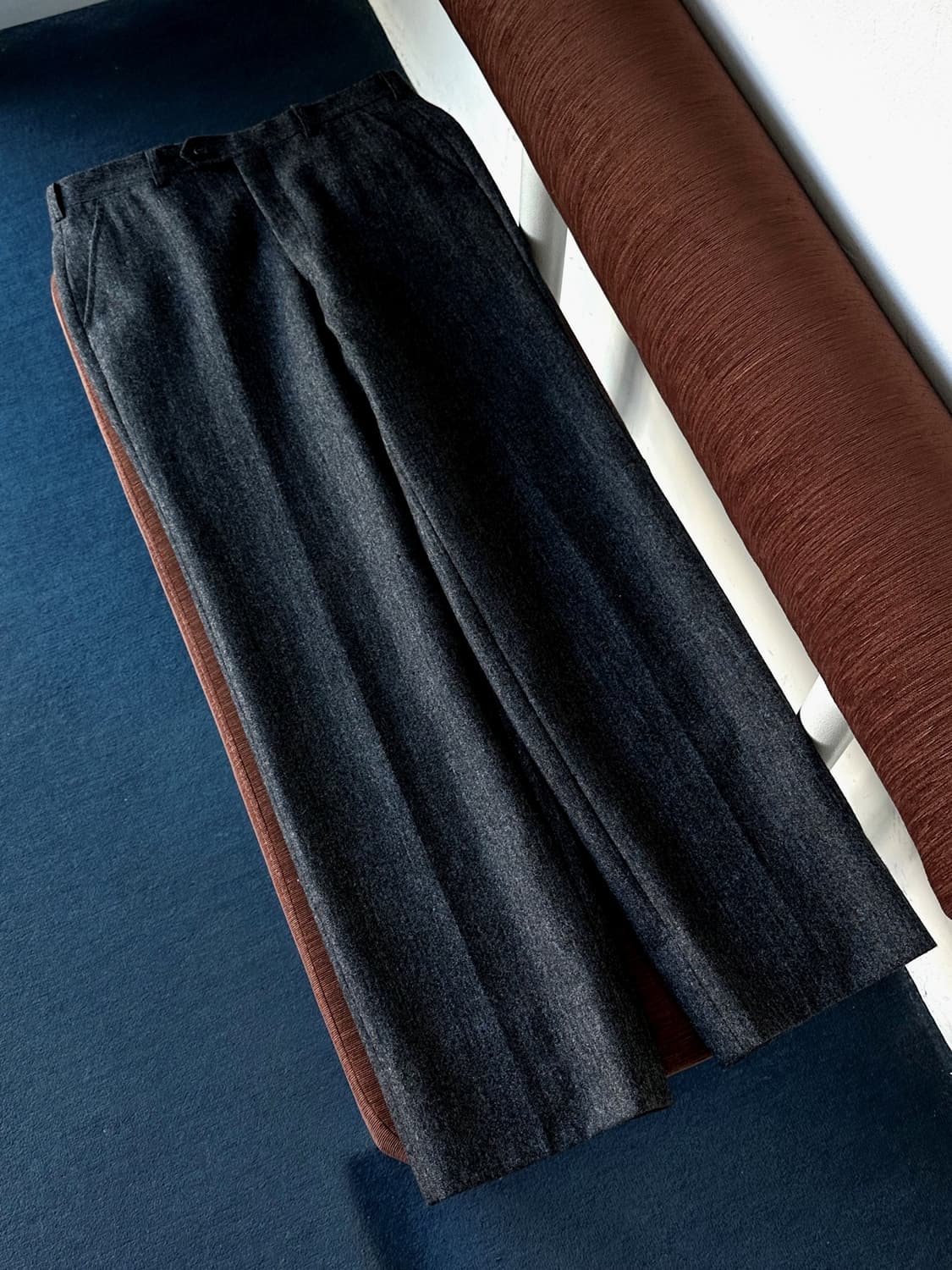 Tweed design no tuck straight slacks 상품이미지10