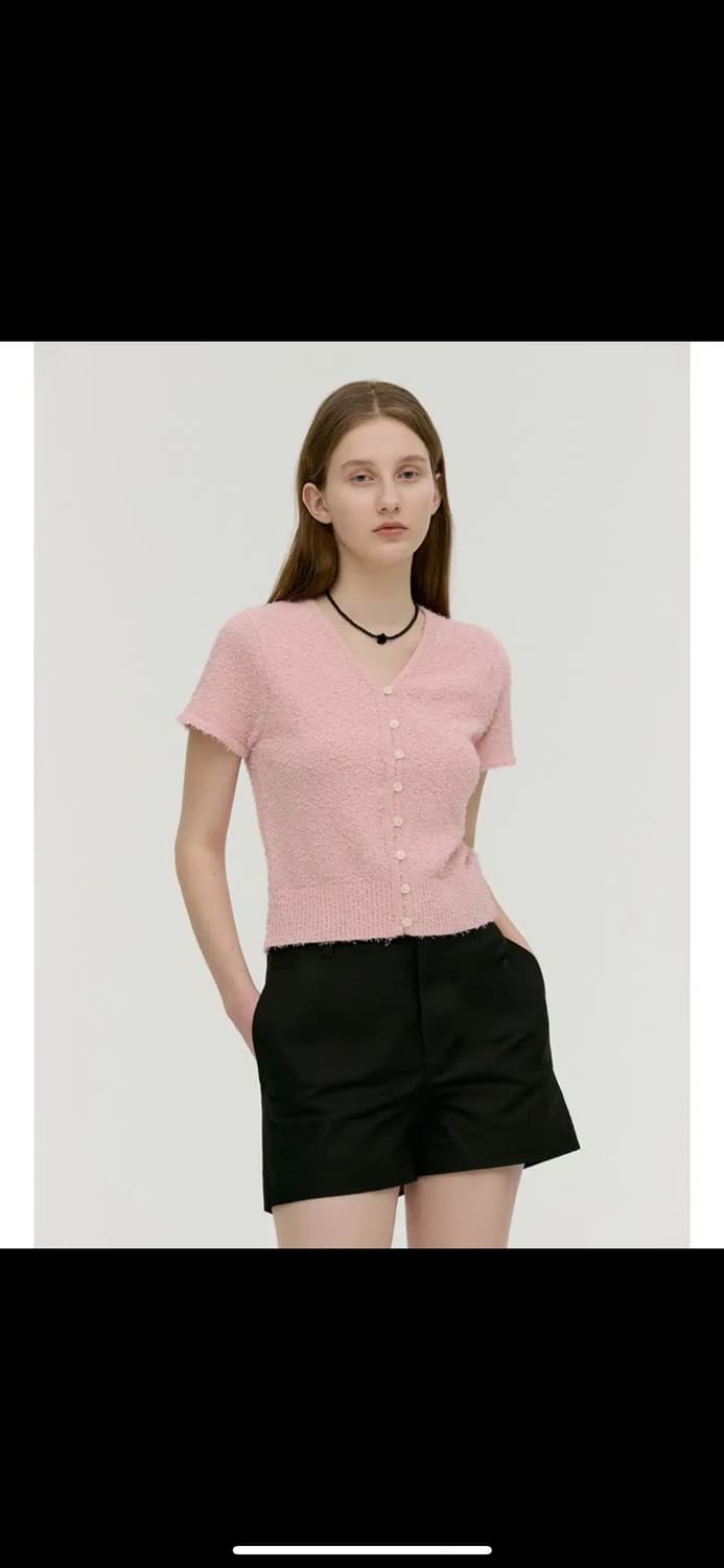 몽돌 테일 브이넥 반팔 가디건 상품이미지1