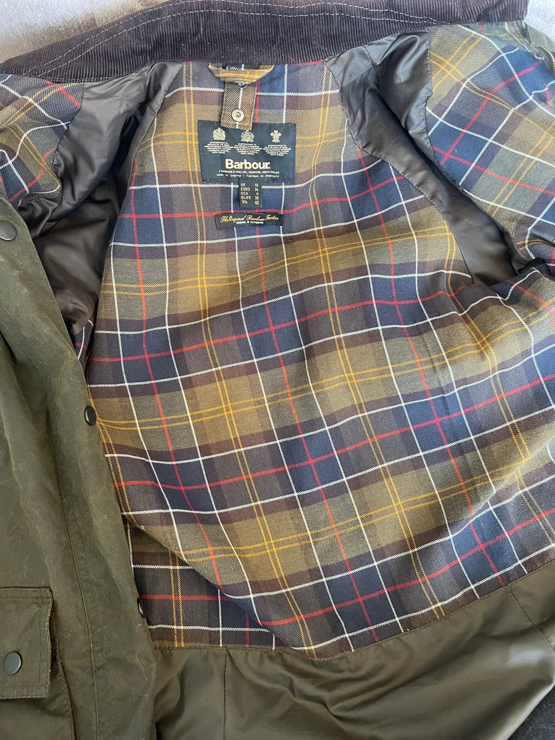 바버 여성 카키 왁스자켓 헌팅자켓 상품이미지5