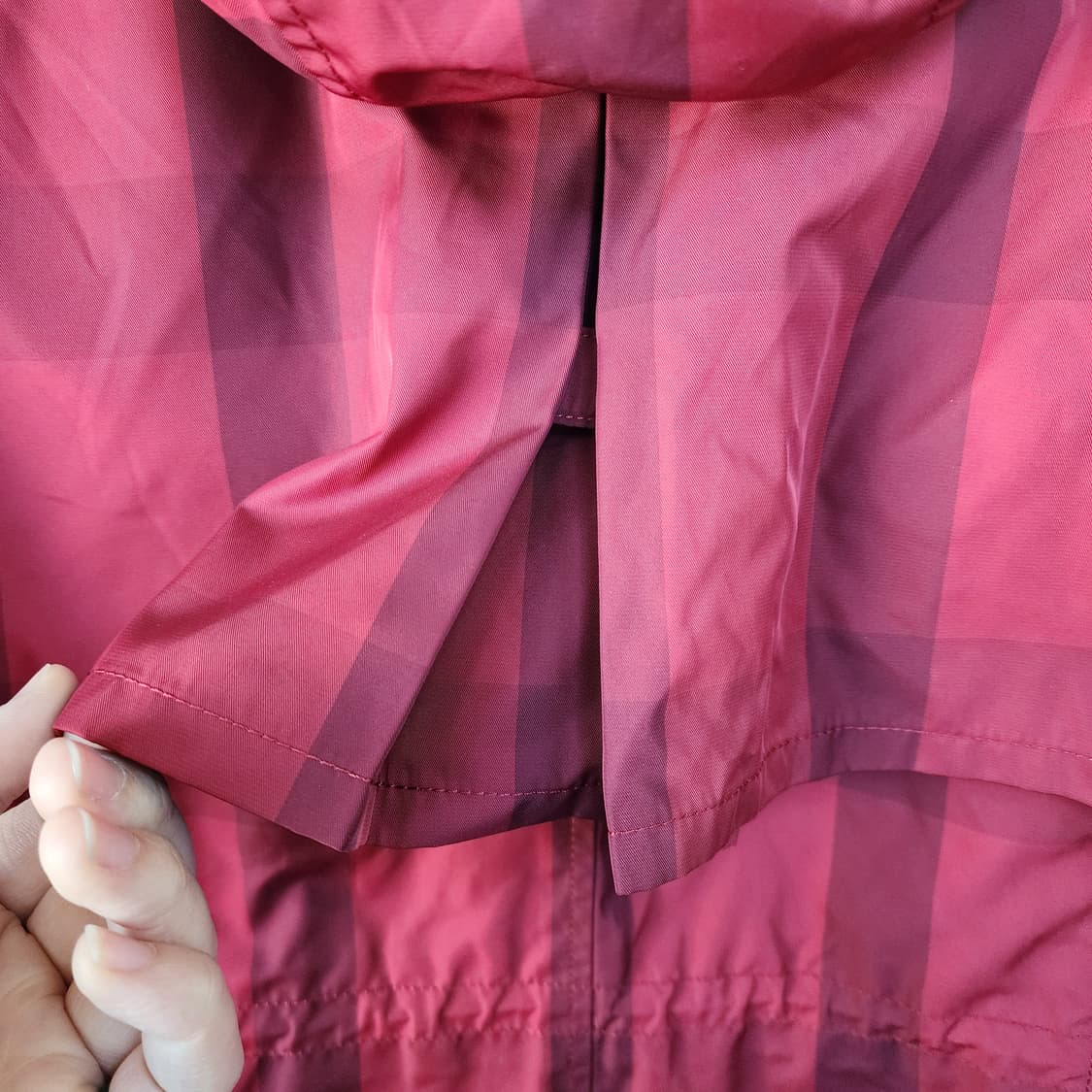 닥스 레드 체크 후드 바람막이 상품이미지4