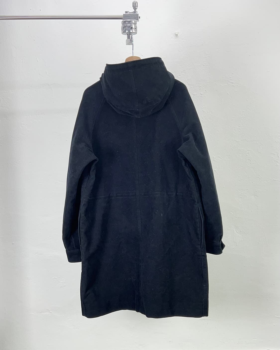 아페쎄 블랙 모드 투 포켓 후드 롱 코트 자켓 상품이미지6