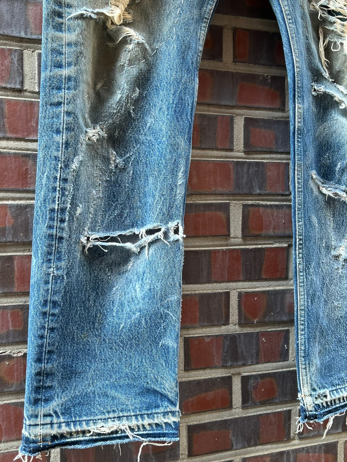 00's [36] 리바이스 501 커스텀 디스트로이드 리페어 데님 팬츠 상품이미지5