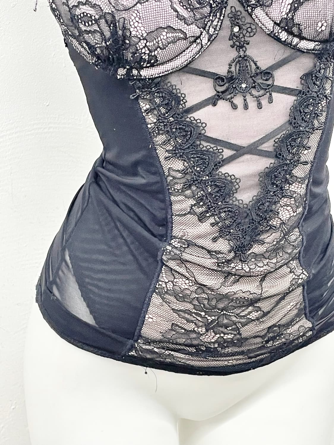 갸루 레이스 아일렛 코르셋 상품이미지3