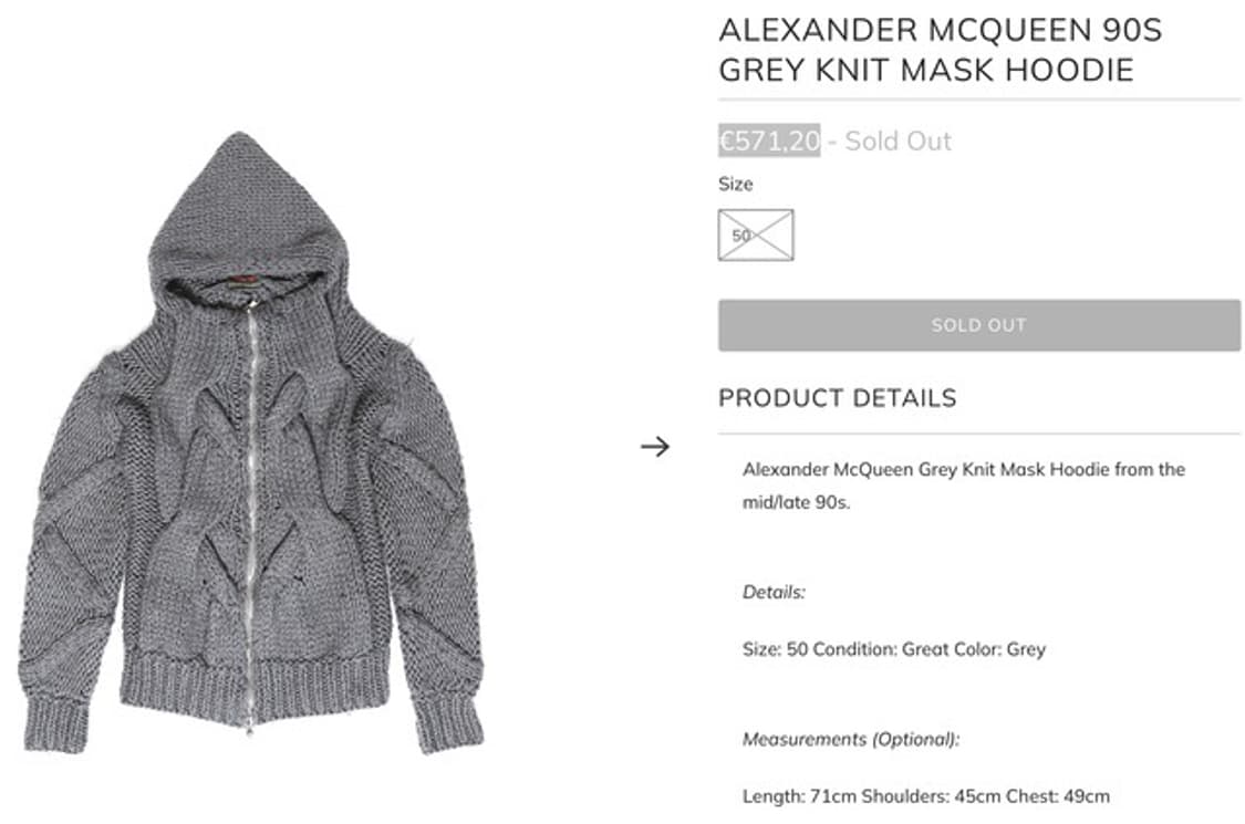 90s 알렉산더 맥퀸 핸드니트 집업 상품이미지7