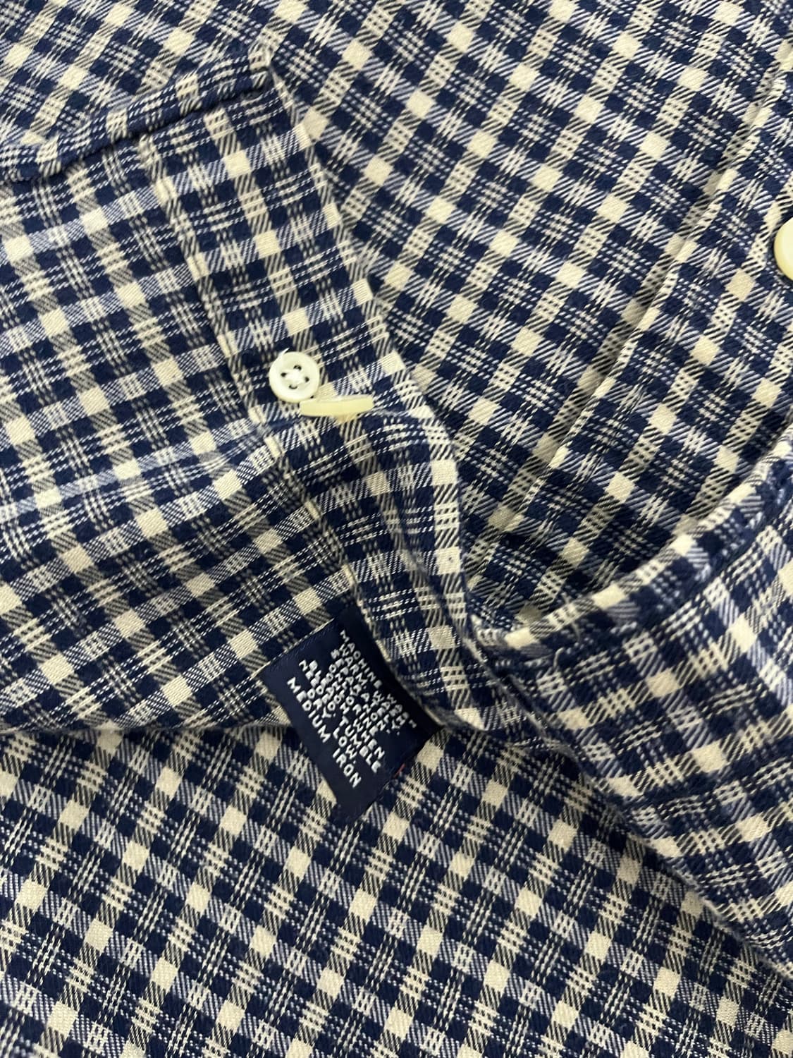 올드 스투시 체크 셔츠 네이비 M 상품이미지5