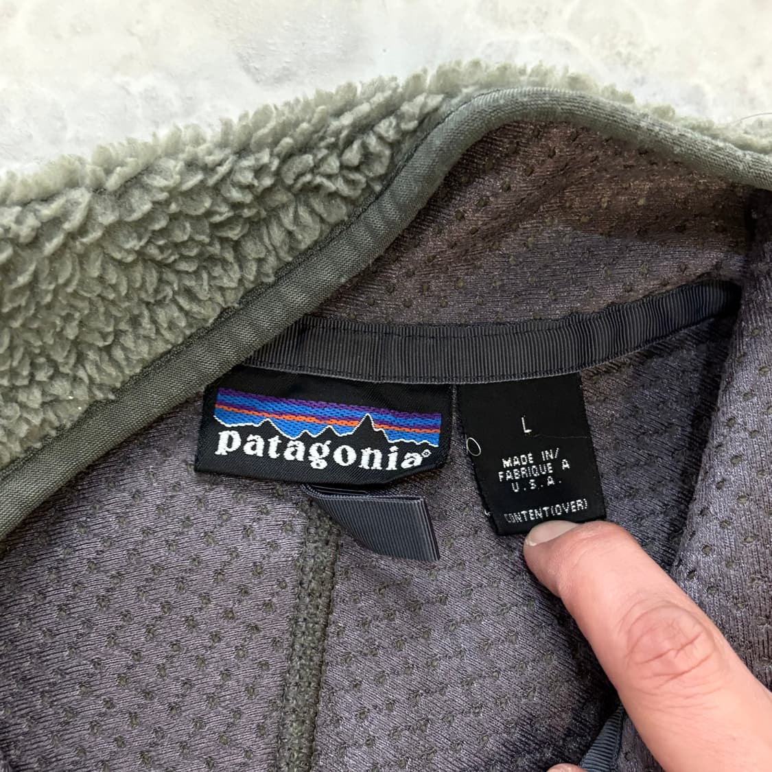 [L] USA 파타고니아 딥파일 후리스 가디건 카키 그린 올리브 상품이미지4