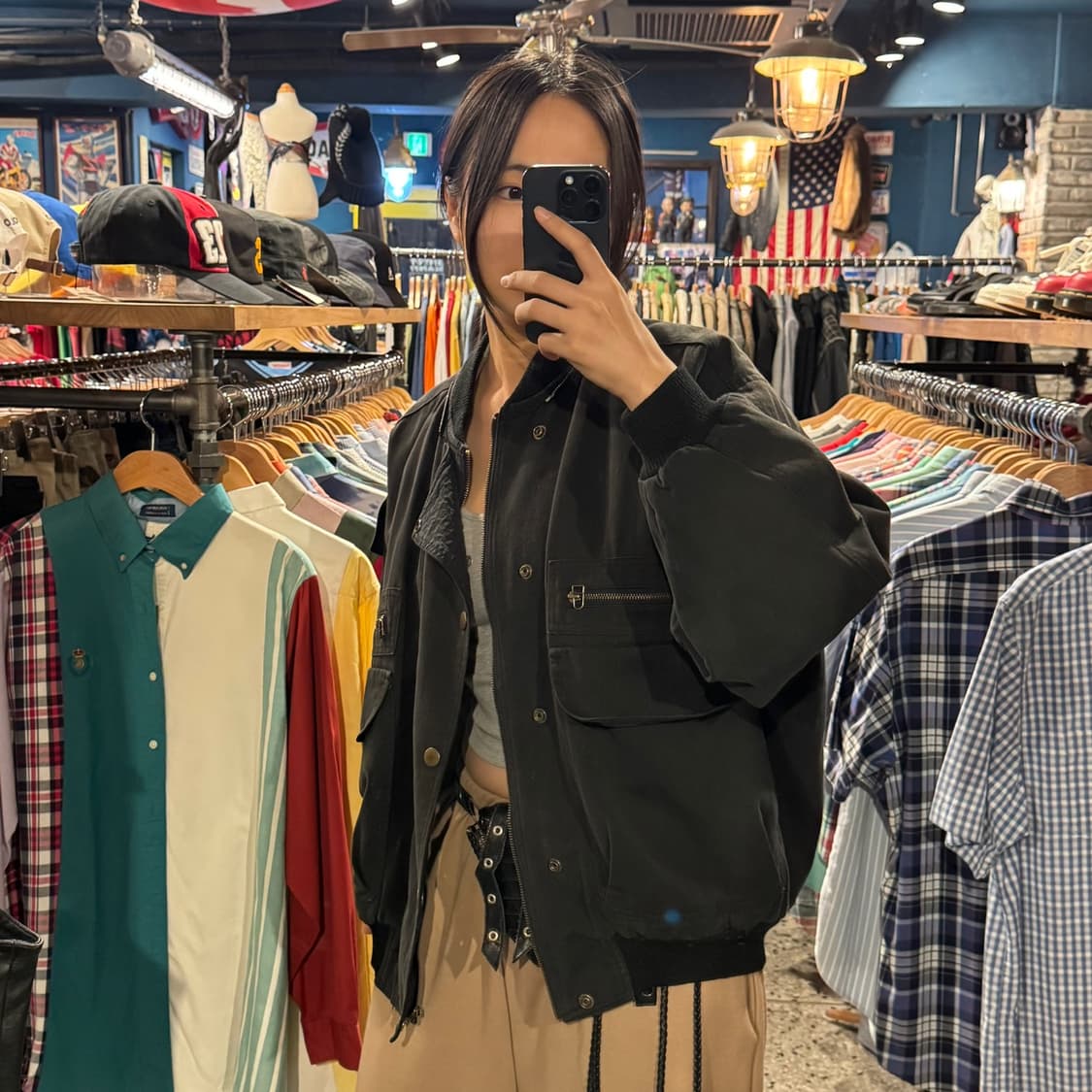 y studio.c 빈티지 포켓 봄버자켓 상품이미지4