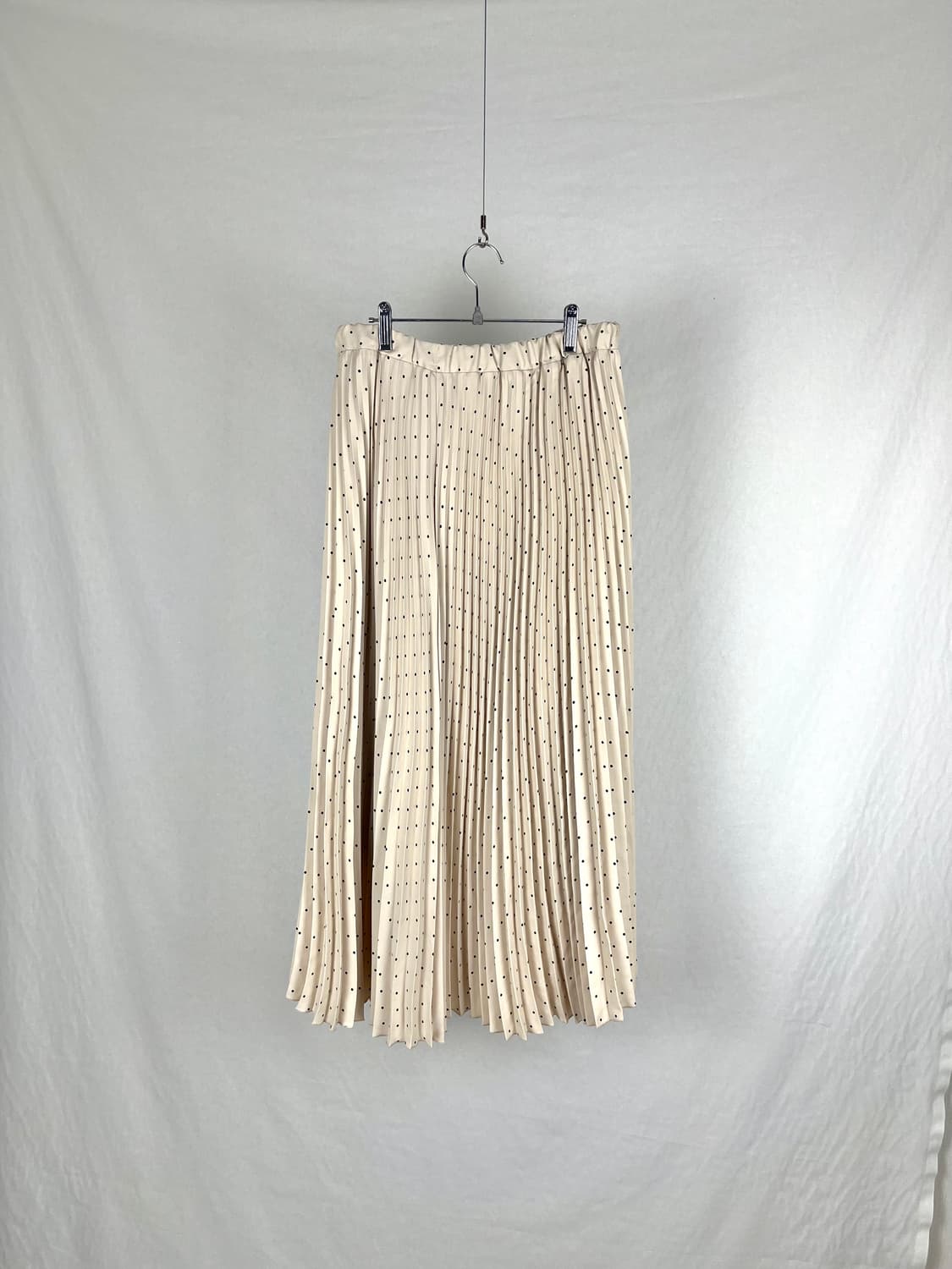 Vintage 도트 플리츠 롱 스커트 상품이미지1