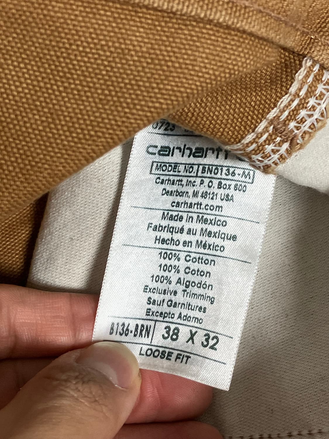 칼하트 B136 더블니 팬츠 38X32  상품이미지3