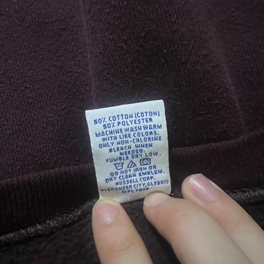 90s 러셀 스웻 버건디(L) 상품이미지4