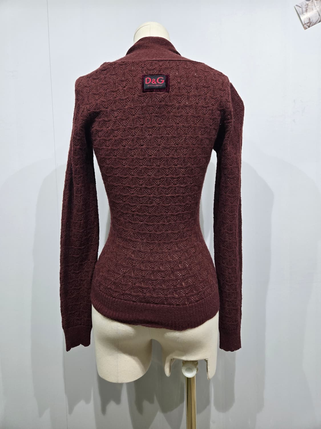 돌체앤가바나 버건디 가디건 니트 앙상블 세트 상품이미지2