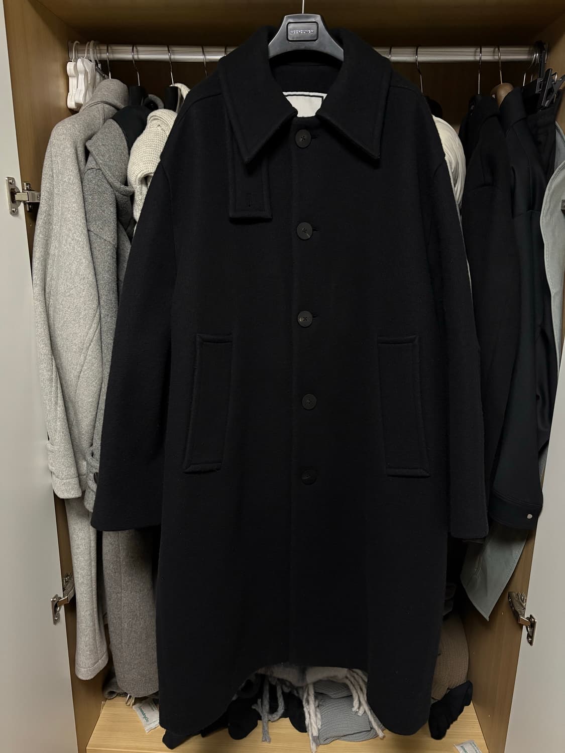 [50] 23fw 우영미 울 발마칸 코트 블랙 상품이미지1