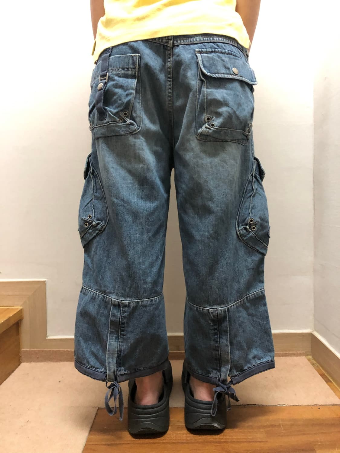 빈티지 게스 데님 카고 버뮤다 팬츠 상품이미지1