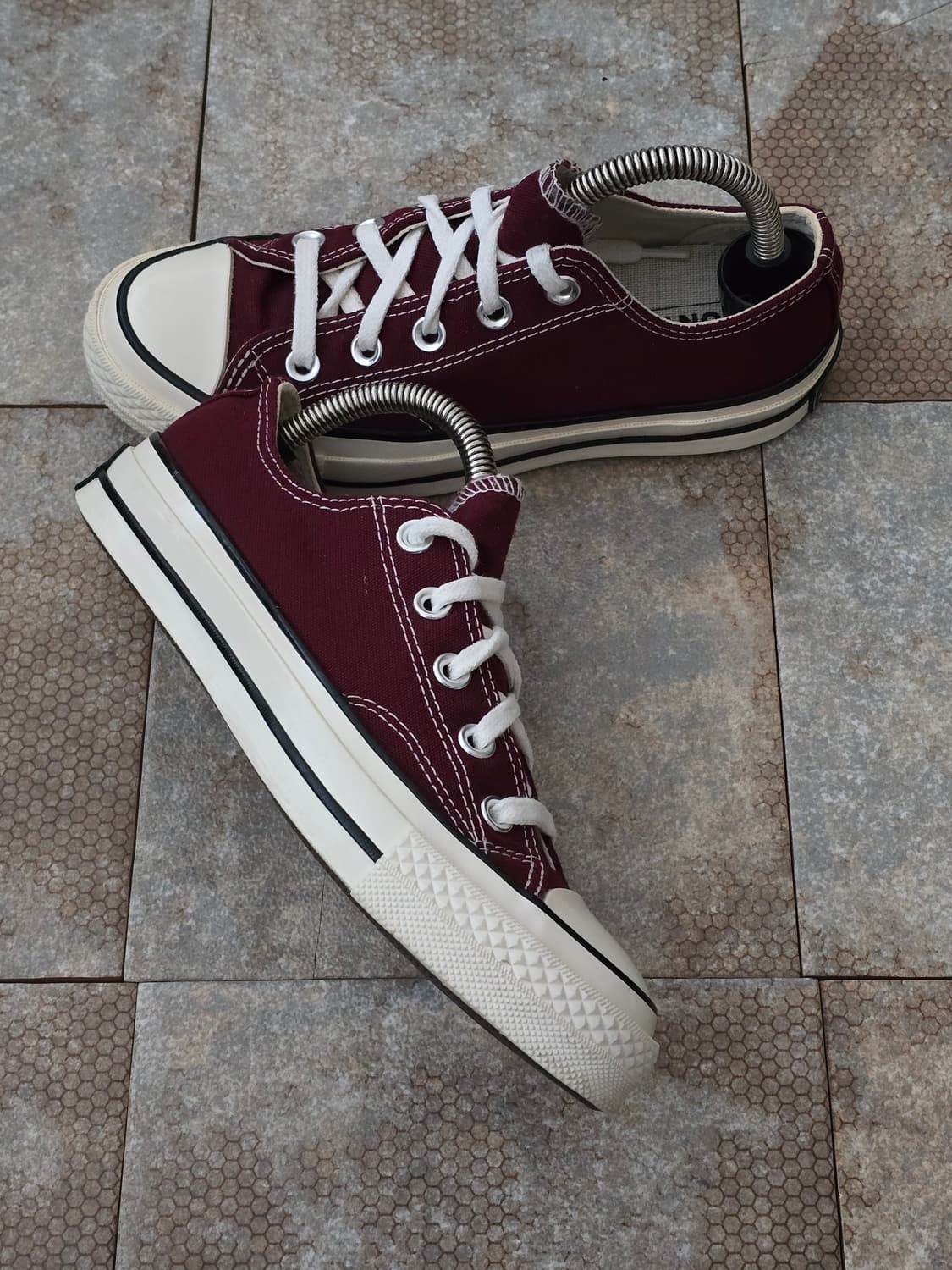 (220)컨버스 척 70 빈티지 캔버스 로우 버건디 스니커즈 상품이미지6