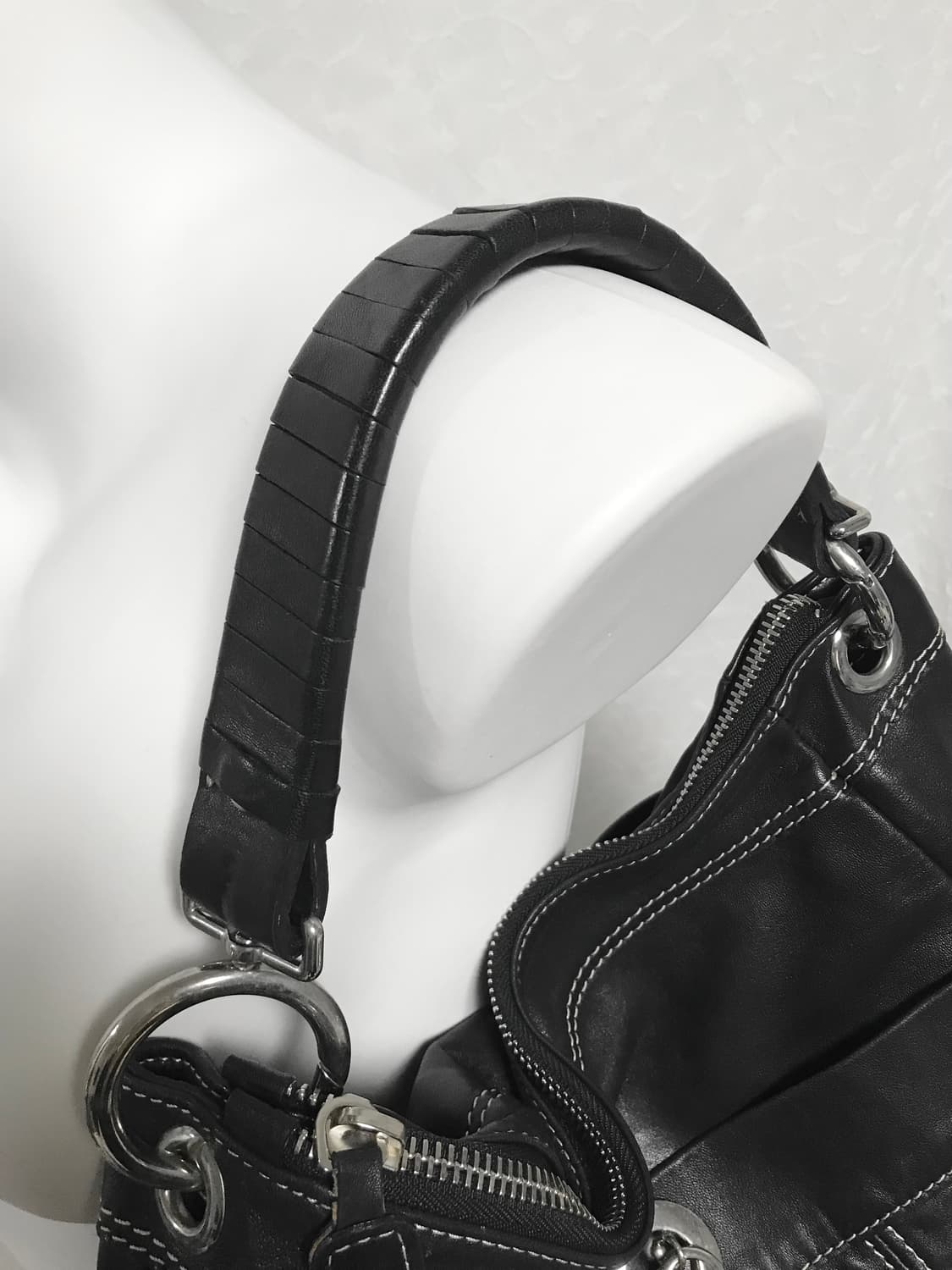 빈티지 아카이브 펑크 스티치 레더 숄더백 보부상백 상품이미지8