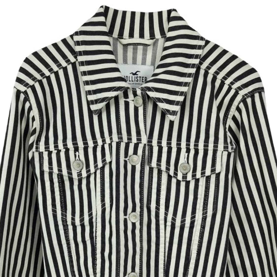 [홀리스터] 스트라이프 코튼 크롭 트러커 자켓 M18858 상품이미지4
