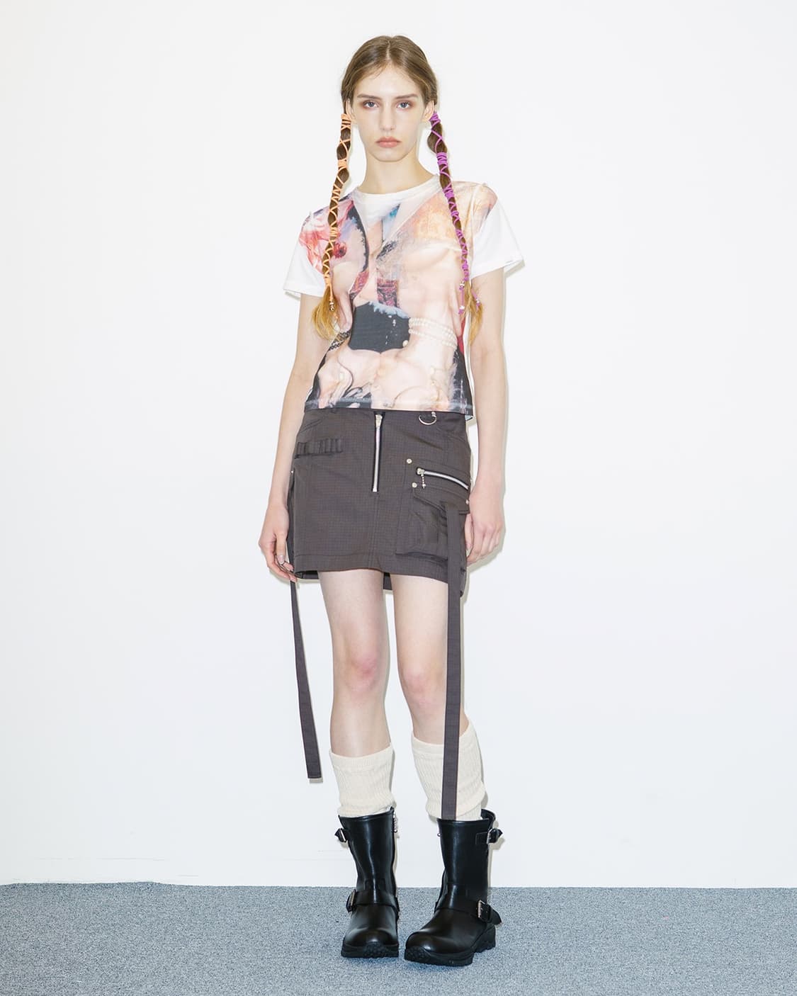 JOEGUSH 조거쉬 키스 프린팅 크롭 반팔 상품이미지2