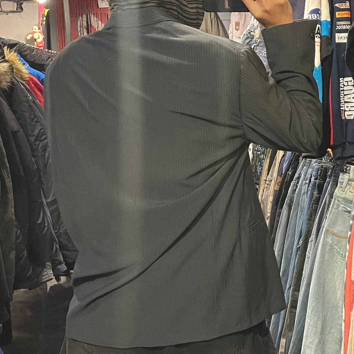 [IM] GIANNI VERSACE 베르사체 다크 그레이 스트라이프 정장 상품이미지4