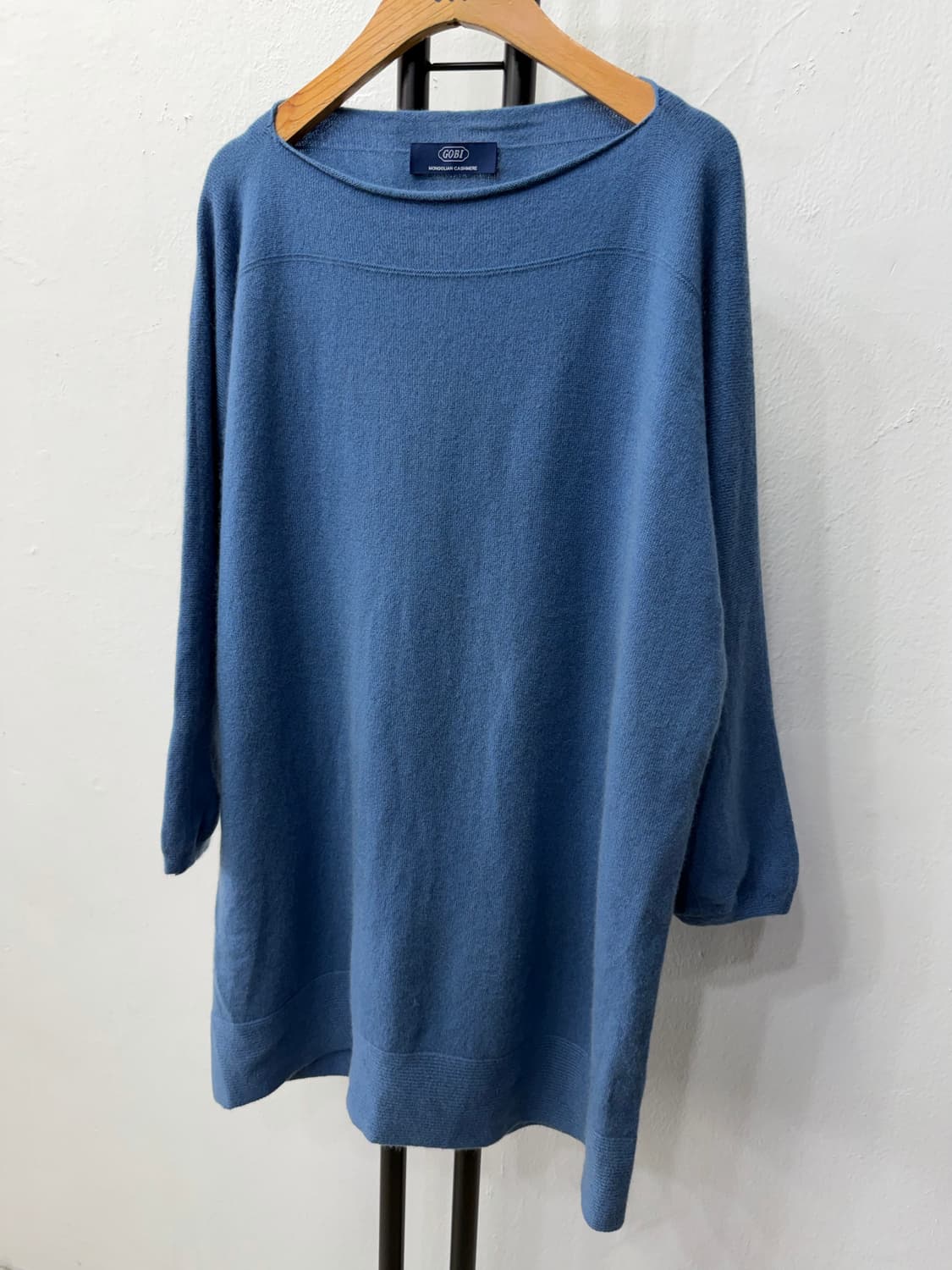 정품) GOBI 고비 캐시미어100 니트 스웨터 블루 L 상품이미지4
