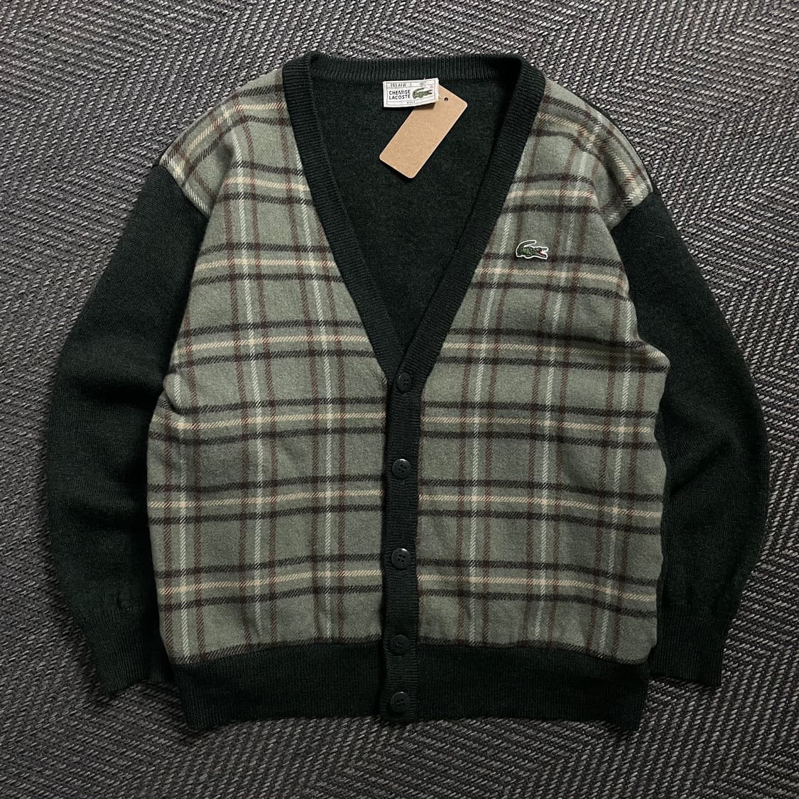 라코스테 아카이브 울 혼방 체크 가디건o 4619 상품이미지1