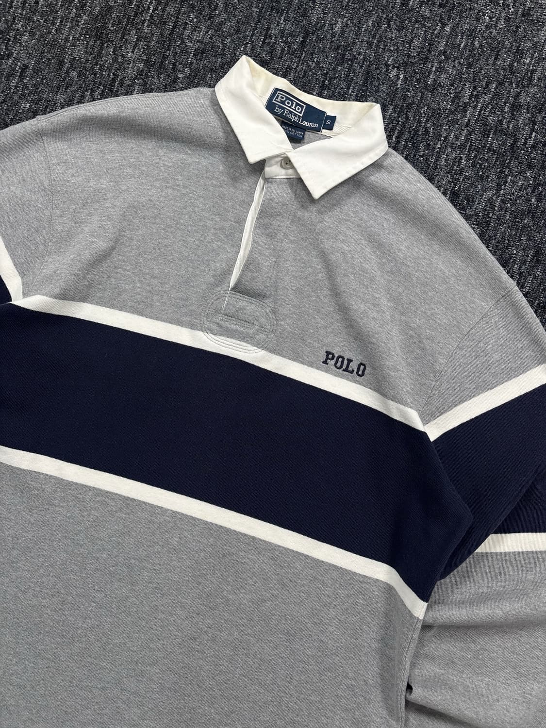 폴로 그레이 네이비 배색 럭비티 상품이미지4