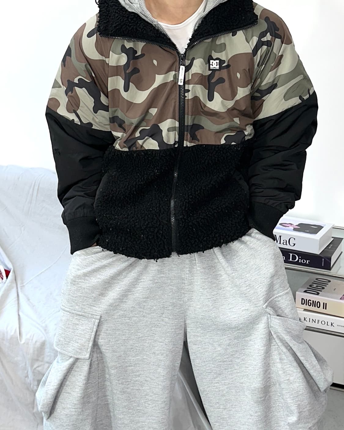 DC 카모 플리스 후드 자켓 M 상품이미지1