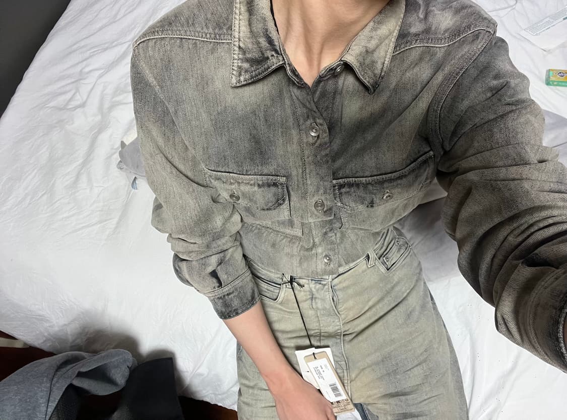 [M] 릭오웬스 다크쉐도우 아우터셔츠 미네랄 프린지드 상품이미지8