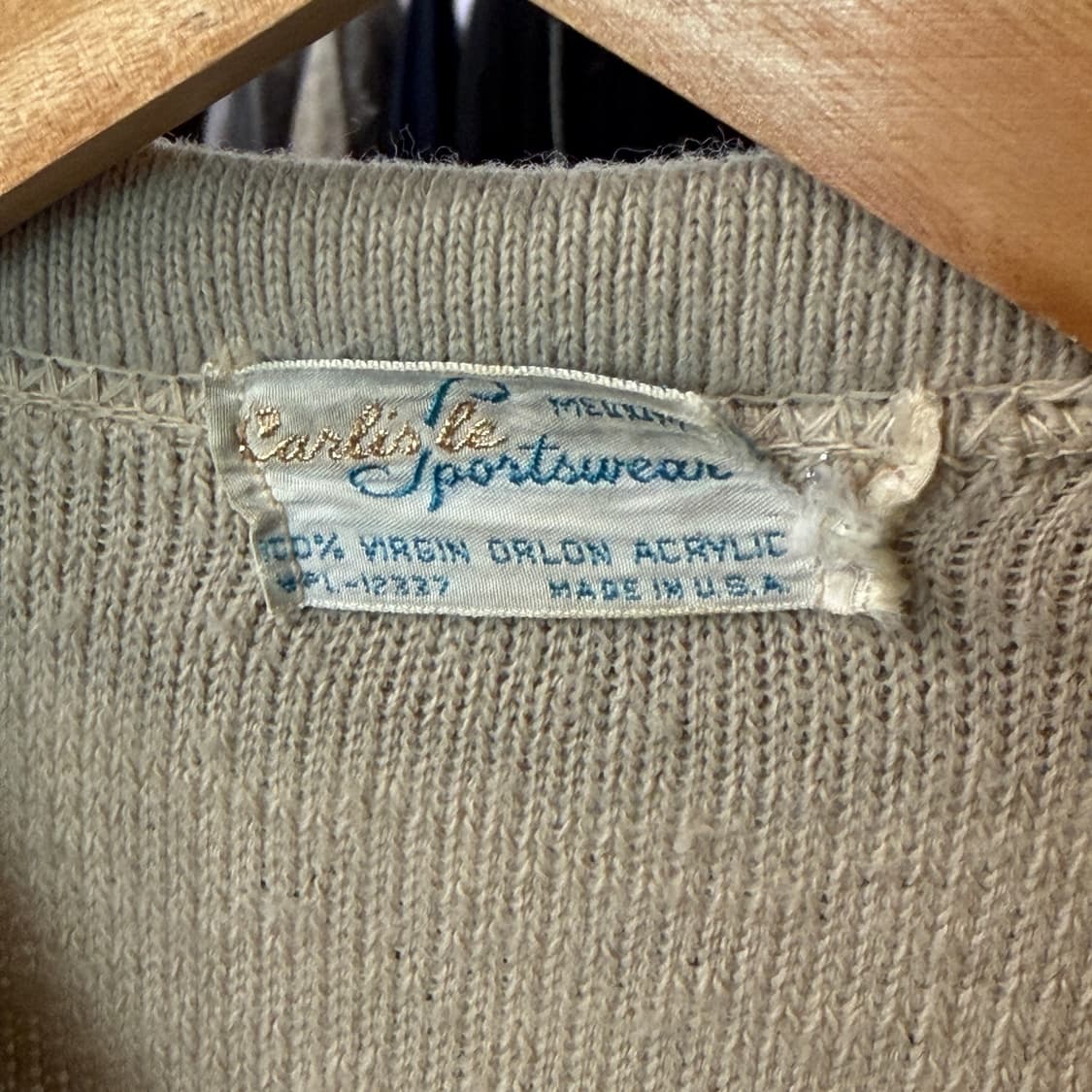 [M] 90s 칼라일 스포츠웨어 버진울 가디건 상품이미지4