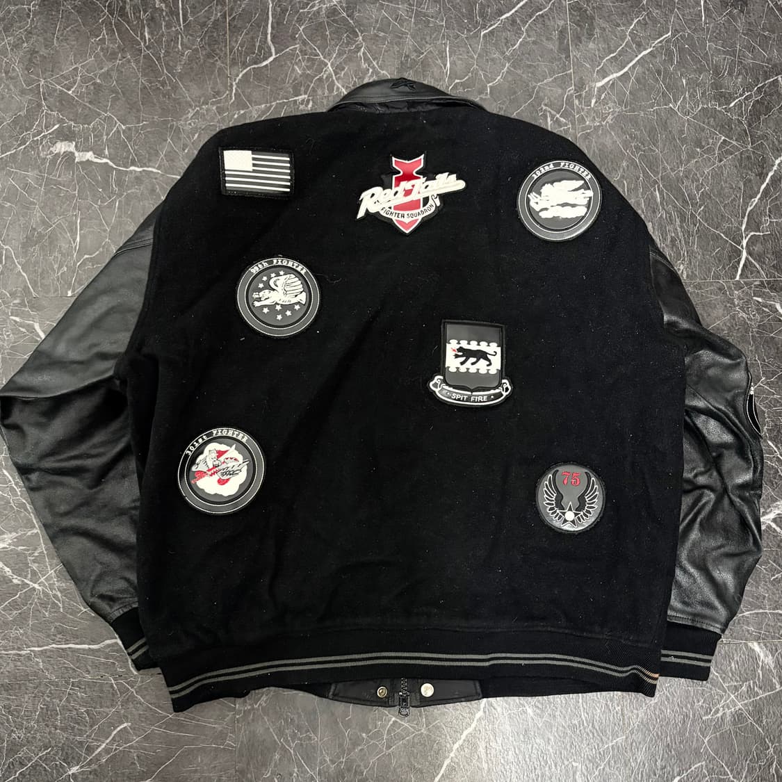 아비렉스 터스키기 리버시블 레더암 울 바시티 자켓 상품이미지8