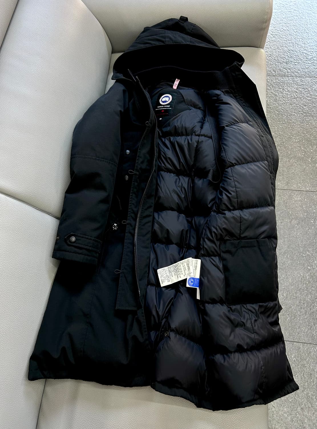 캐나다구스 정품 여성 블랙 켄싱턴 롱패딩(M) 상품이미지9