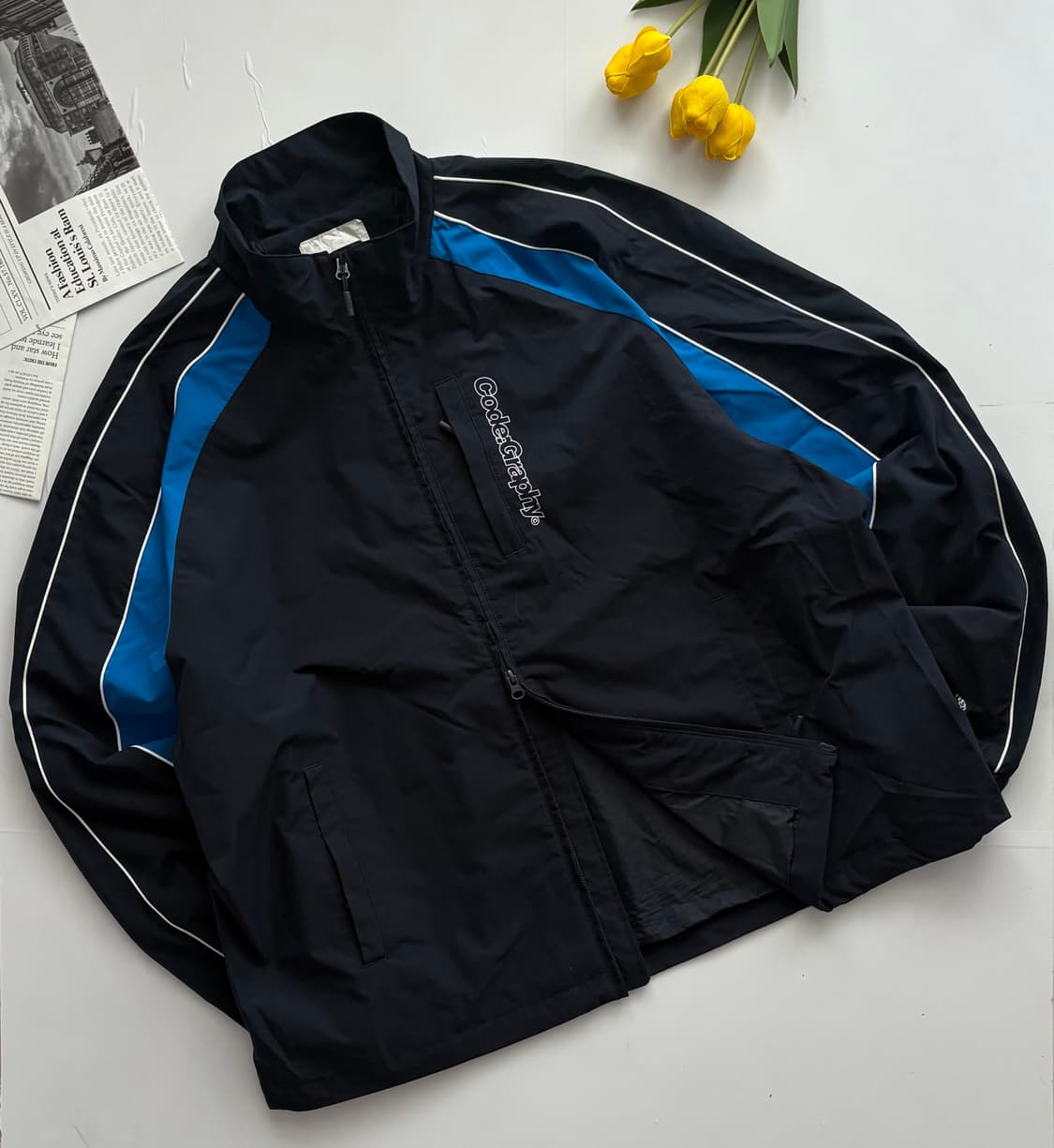 코드그라피 투웨이 배색 테크 바람막이 상품이미지1